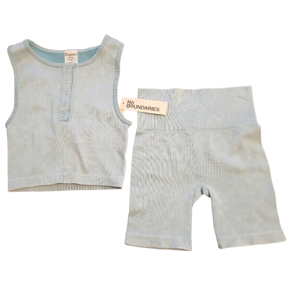 NWT No Boundaries Light Blue Athletic Shorts Set Size XS